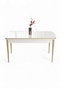 Hanah Home Mesa de Comedor Nira Blanco y Dorado